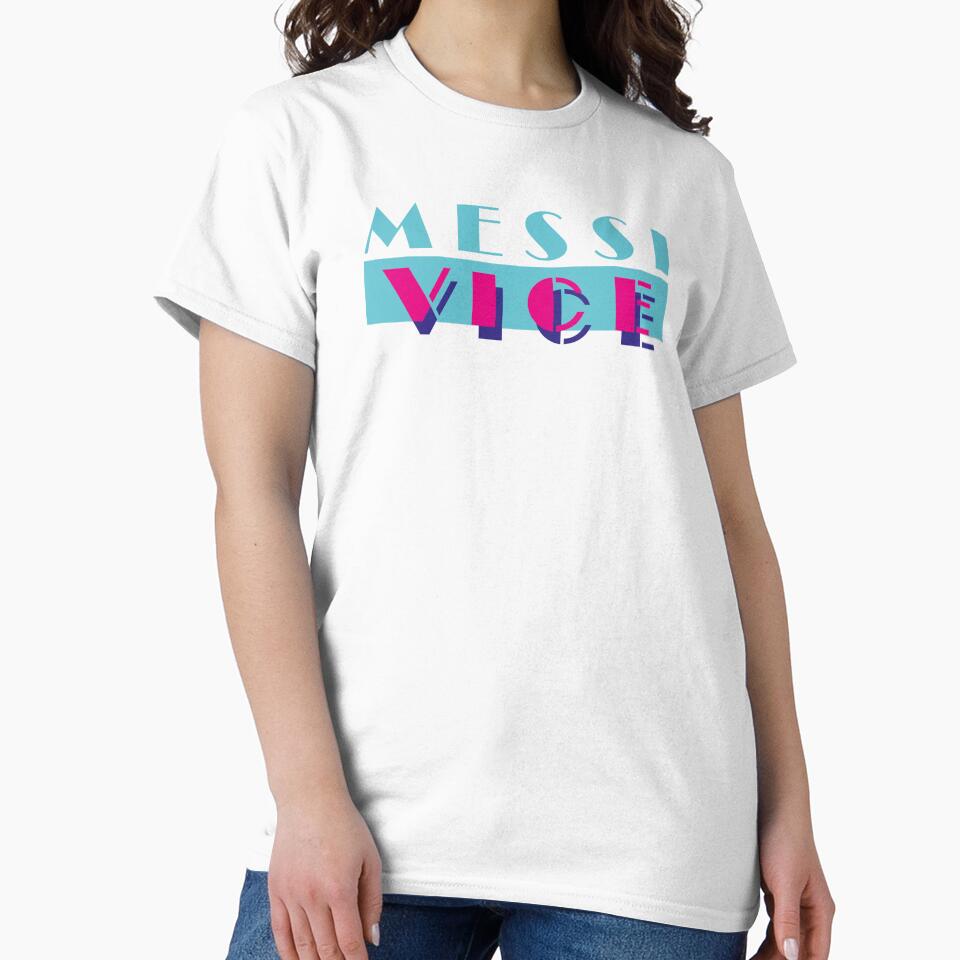 MESSI VICE (Miami Vice style retro logo) (The goat is in Miami!) by frikybomb