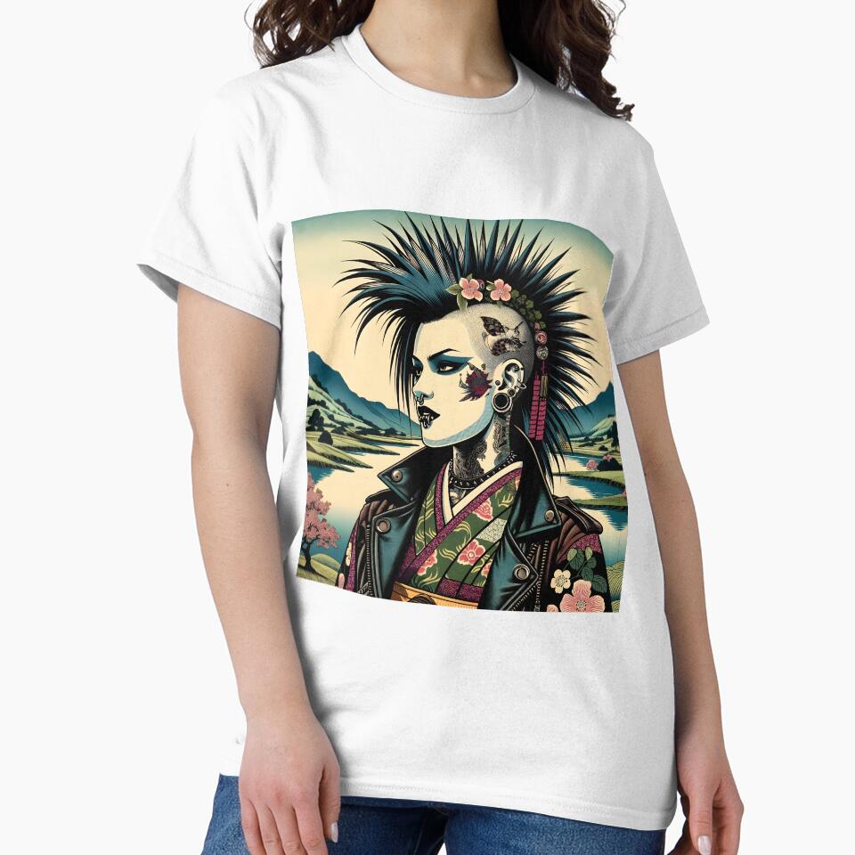 Japanese Woodblock of a female Punk by Truck Stop One