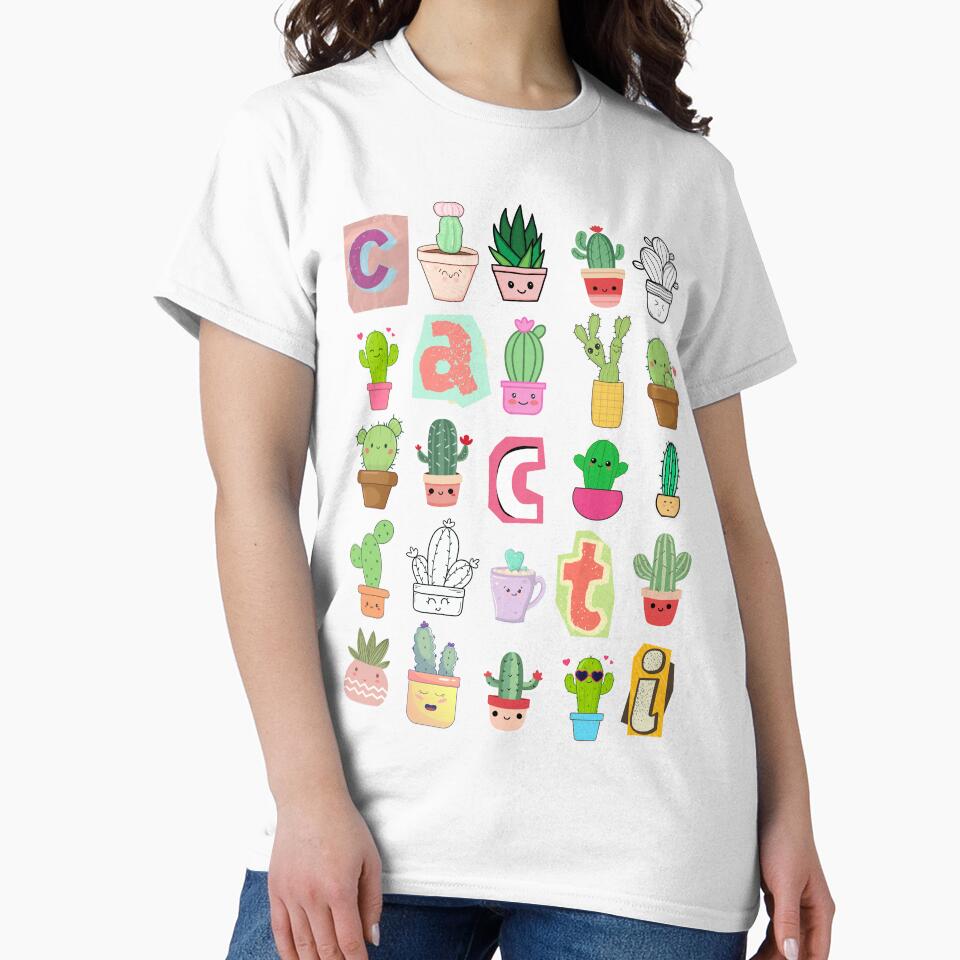 Cute Kawaii Cactus Print by Thehatinthecat