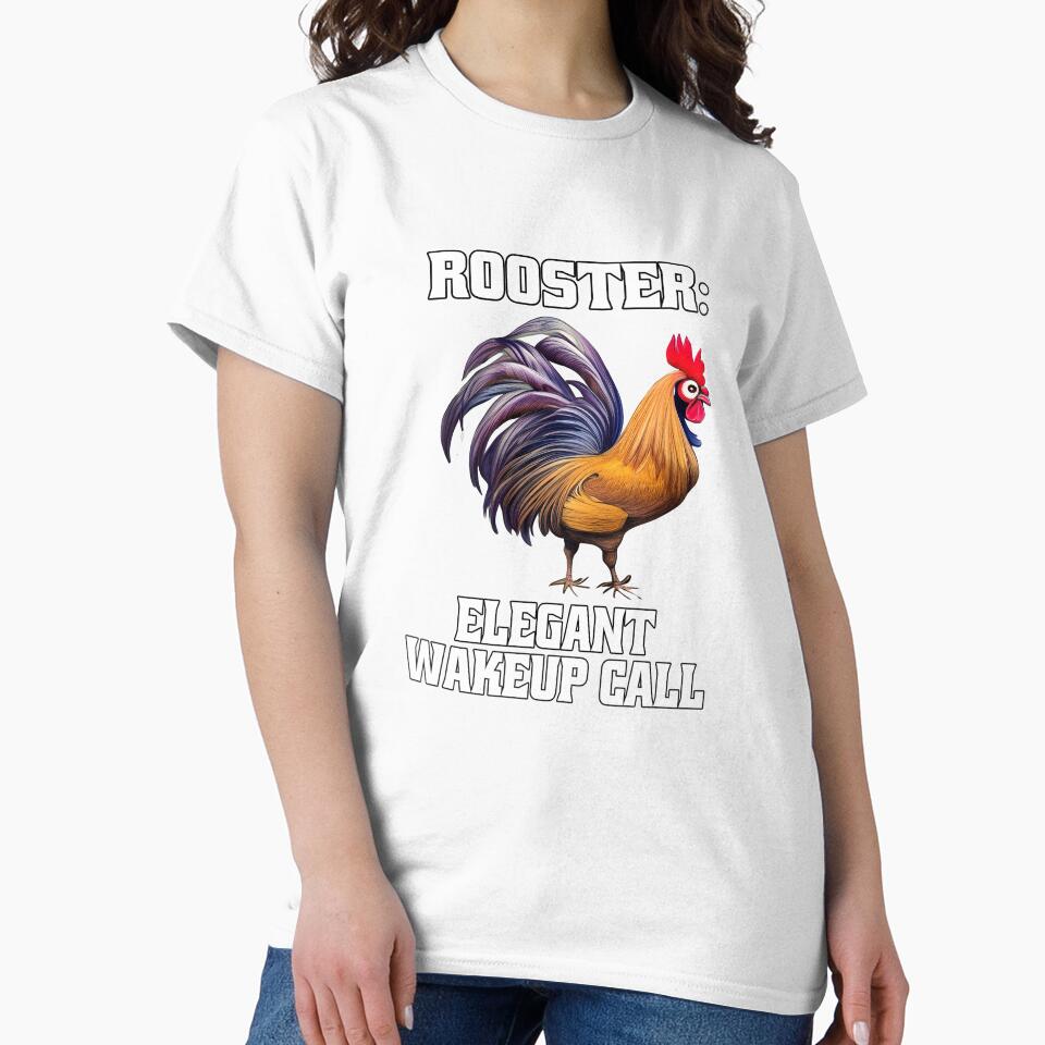 Funny Chicken Farmer Humor Rooster: Elegant Wakeup Call by fantasticdesign