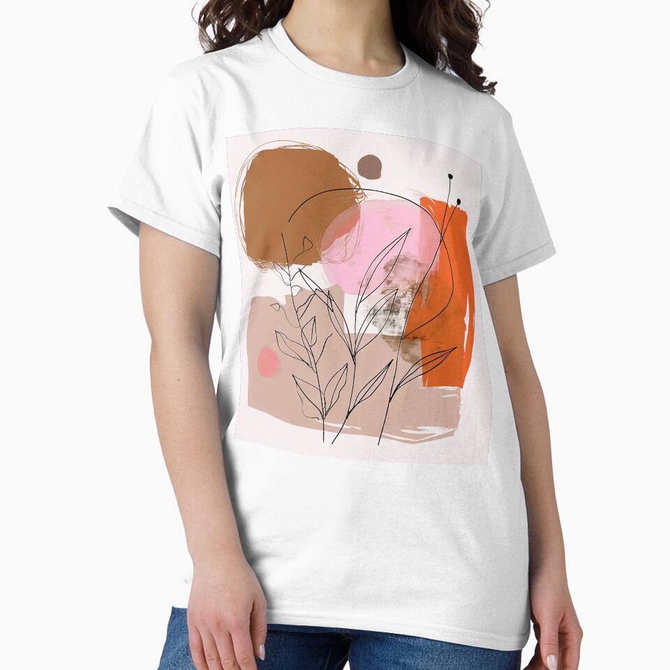 Boho-Style Earth Tones, Orange, And Pink Abstract by DEC02