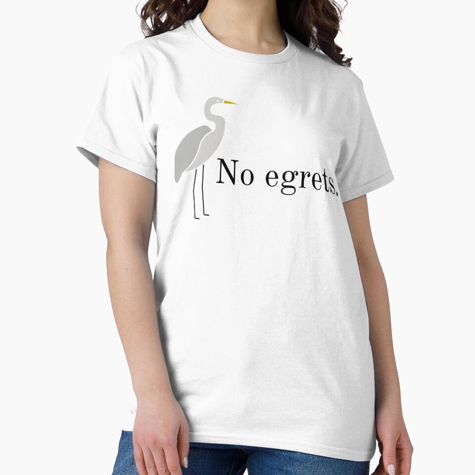 No egrets no regrets bird pun by TheWaterBirds