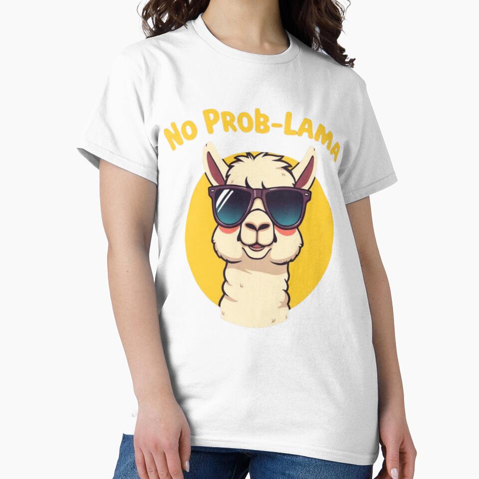 No Prob-llama Funny Alpaca T-Shirt | Cute Animal Humor Tee by PremiereAA