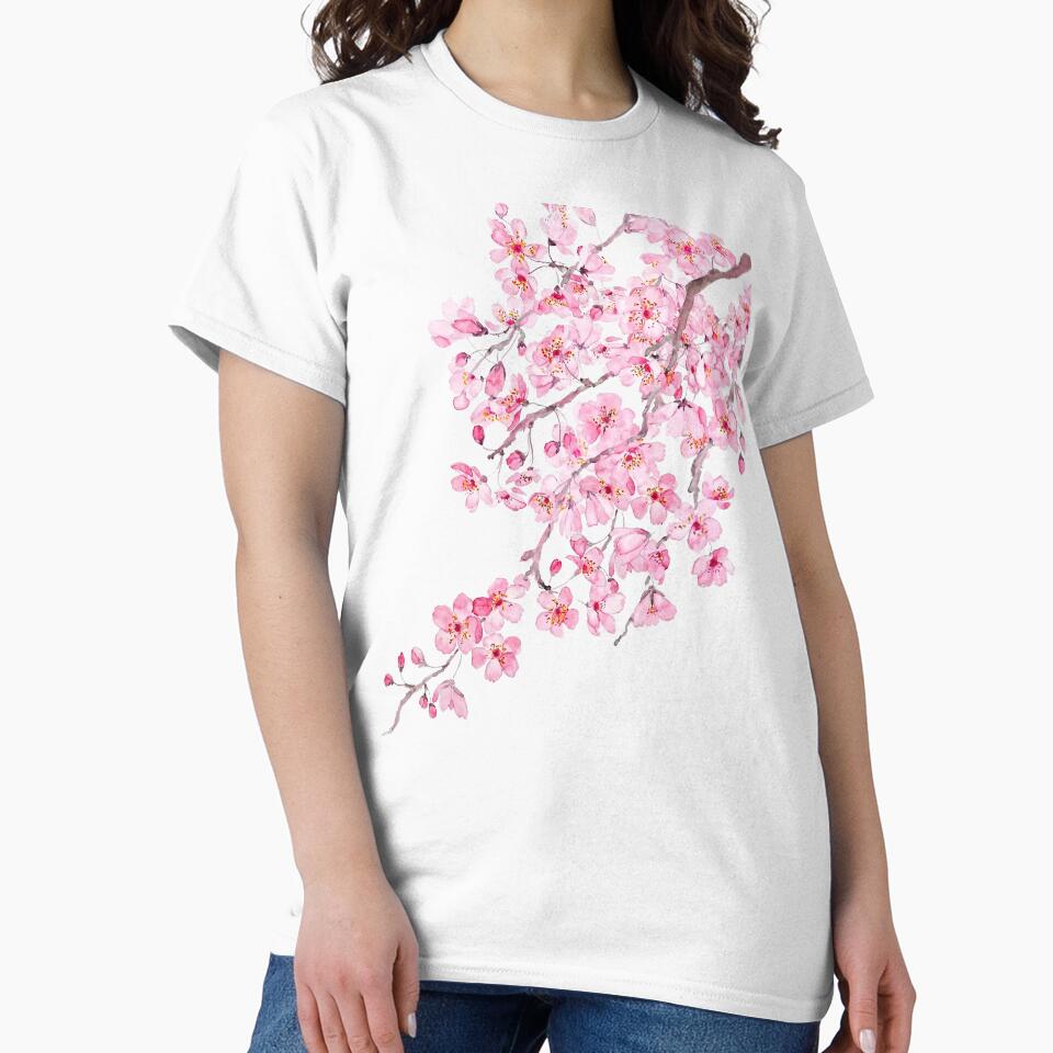 hand painted hand painted pink cherry blossom watercolor 2020 by ColorandColor