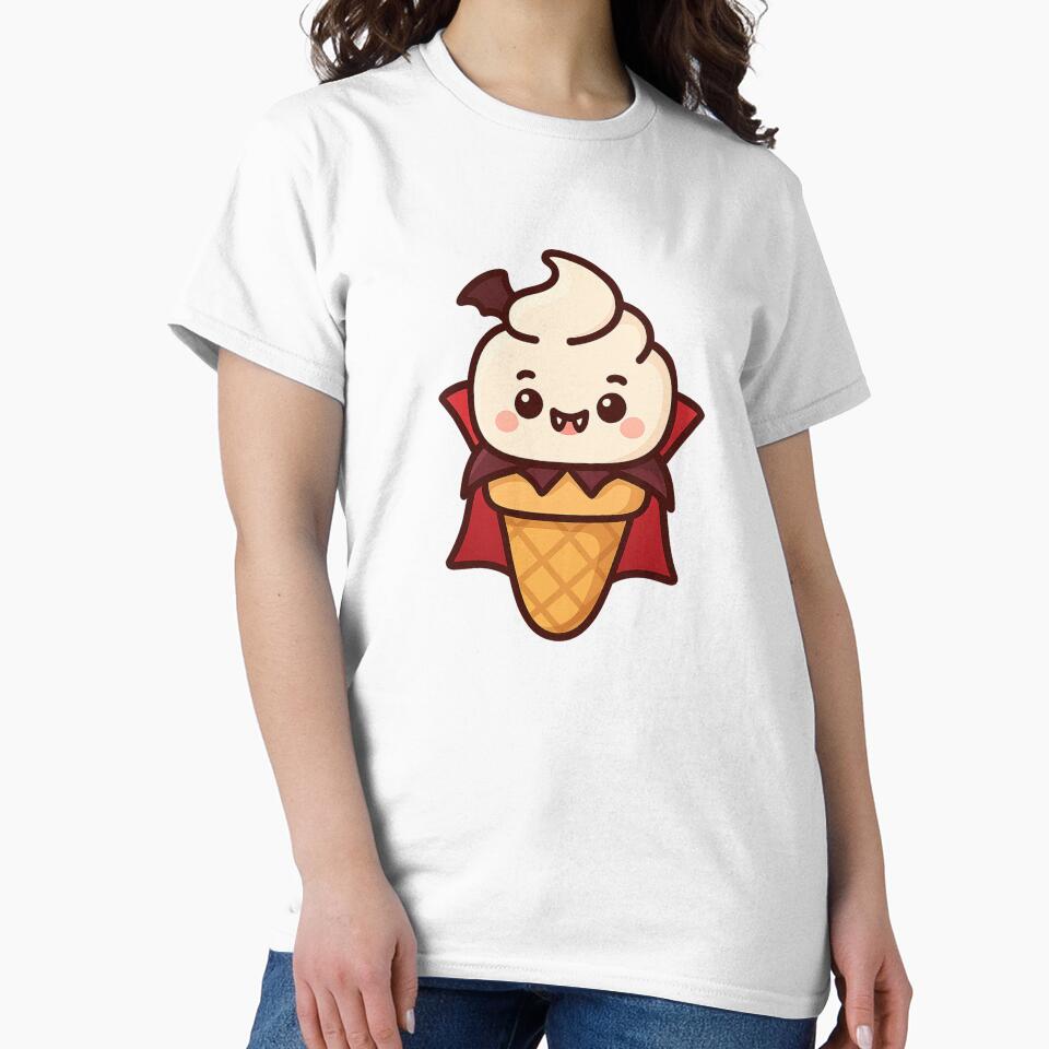 Kawaii Halloween Vampire Ice Cream Cone Cute Spooky Dessert by ThaiArtShop