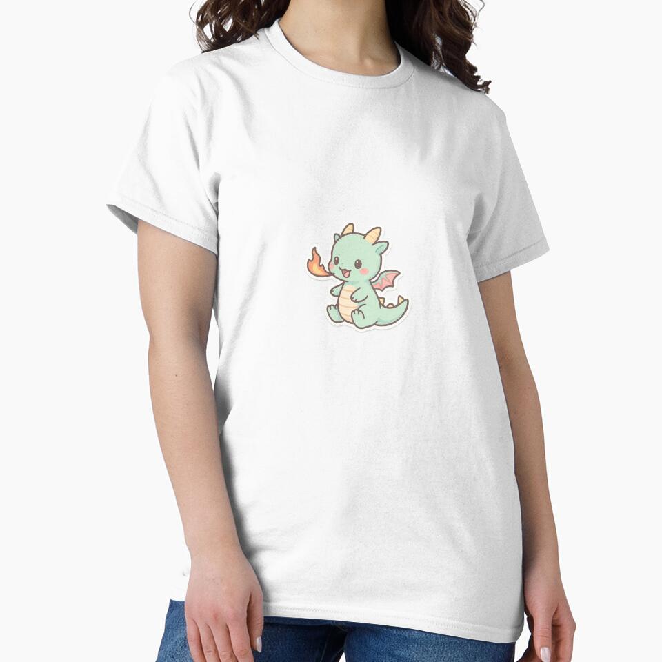 Kawaii Dragon Sticker – Cute fire-breathing friend for fantasy fans by ClipVictuumArts