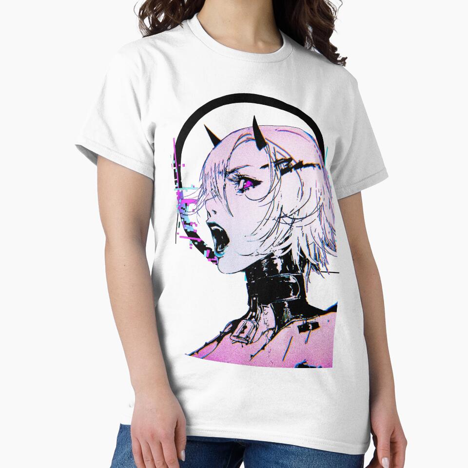 Cyberpunk Glitch Girl Orb Vaporwave Style by OWLvision33