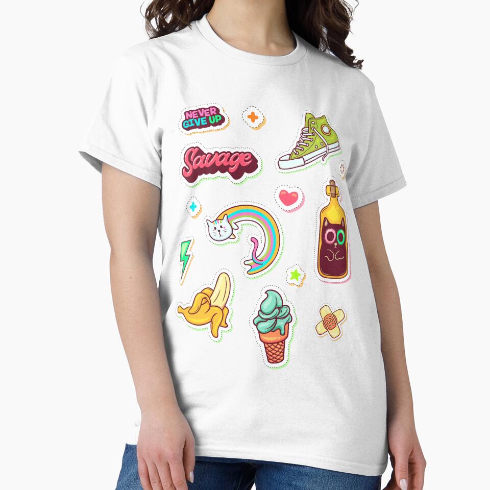 Never Give Up, Cat, Ice Cream, Banana And cool Pop Arts by Art Wear Nation