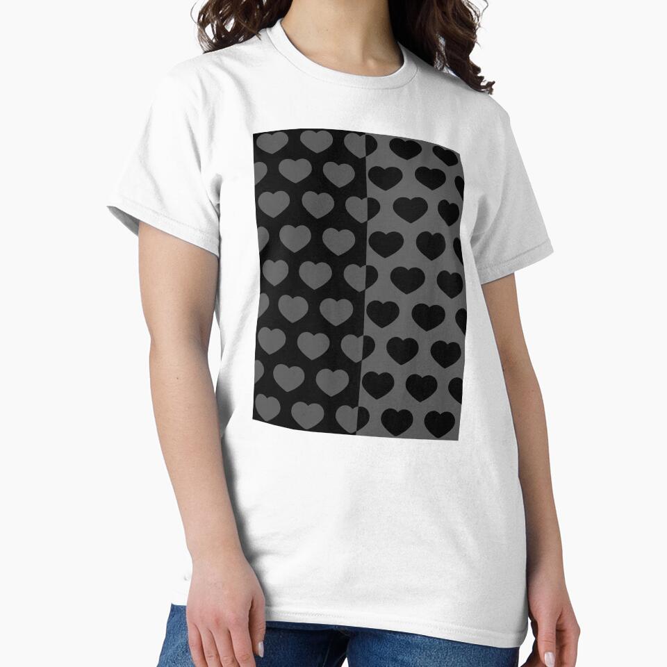 Kawaii Goth Black Hearts Duotone by sasyall