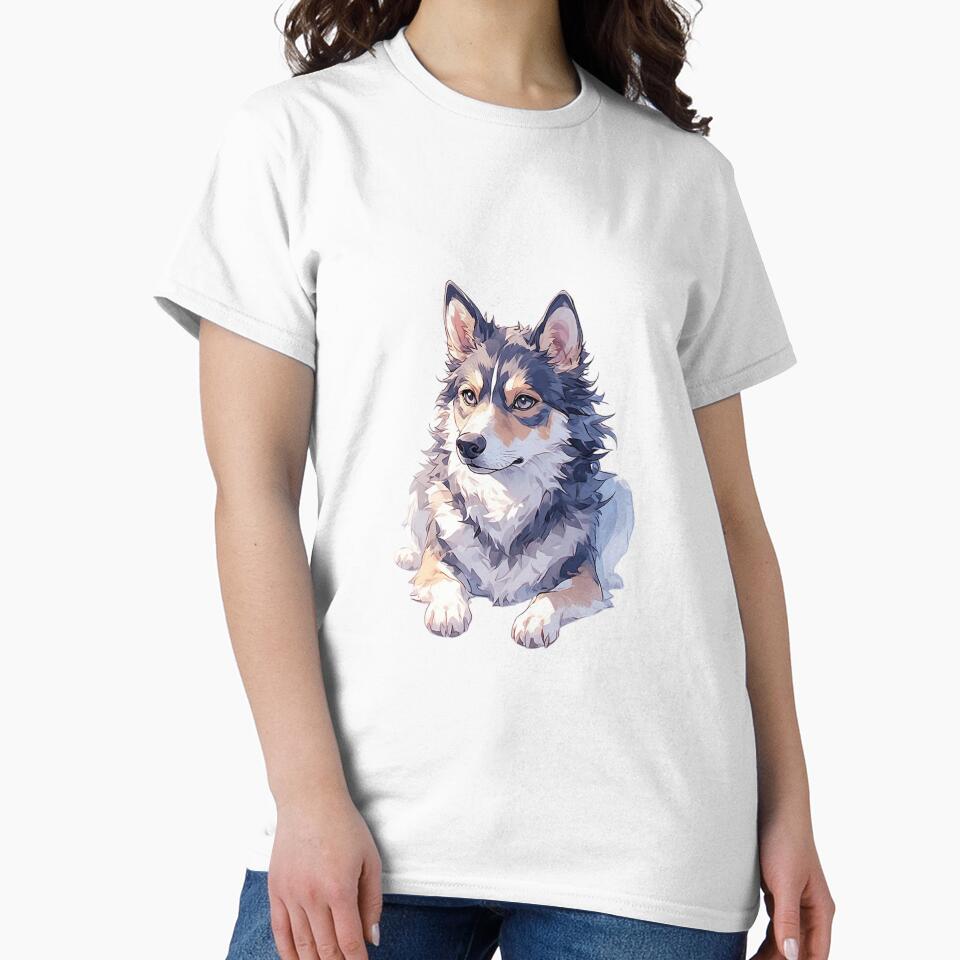 Cute Anime Dog Illustration | Kawaii Husky Corgi Style by VientosDeGuerra