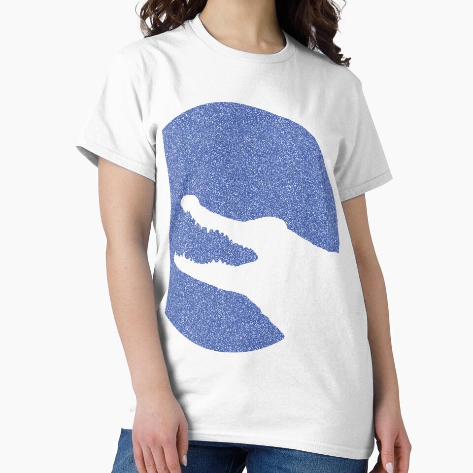 Minimalist Distressed Blue Alligator Moon by pelagio