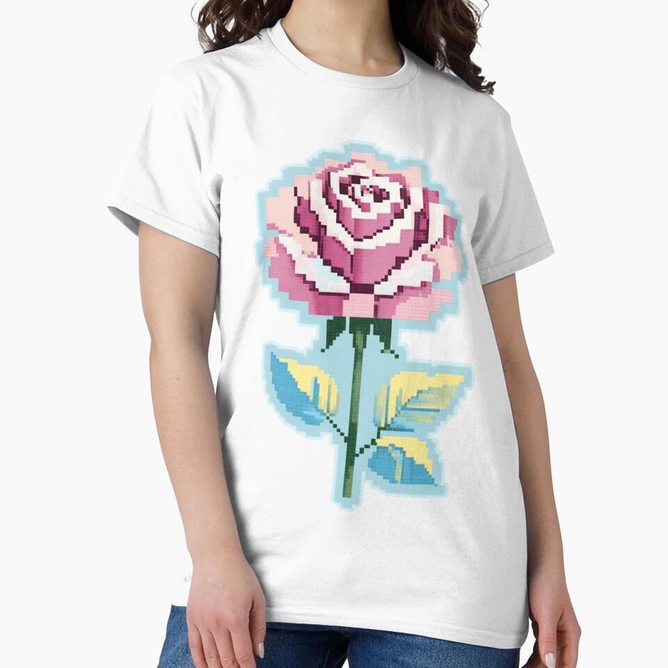 8-Bit Glowing Pink Rose by Planthem