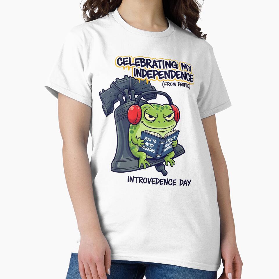 Introverted Independence Day Funny Frog by  Existential