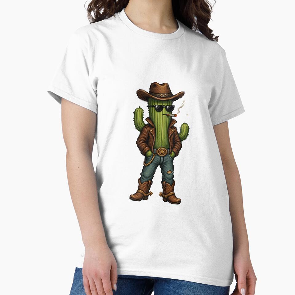 Cowboy Cactus – Retro Pixel Art Desert Outlaw by Motel Mirage