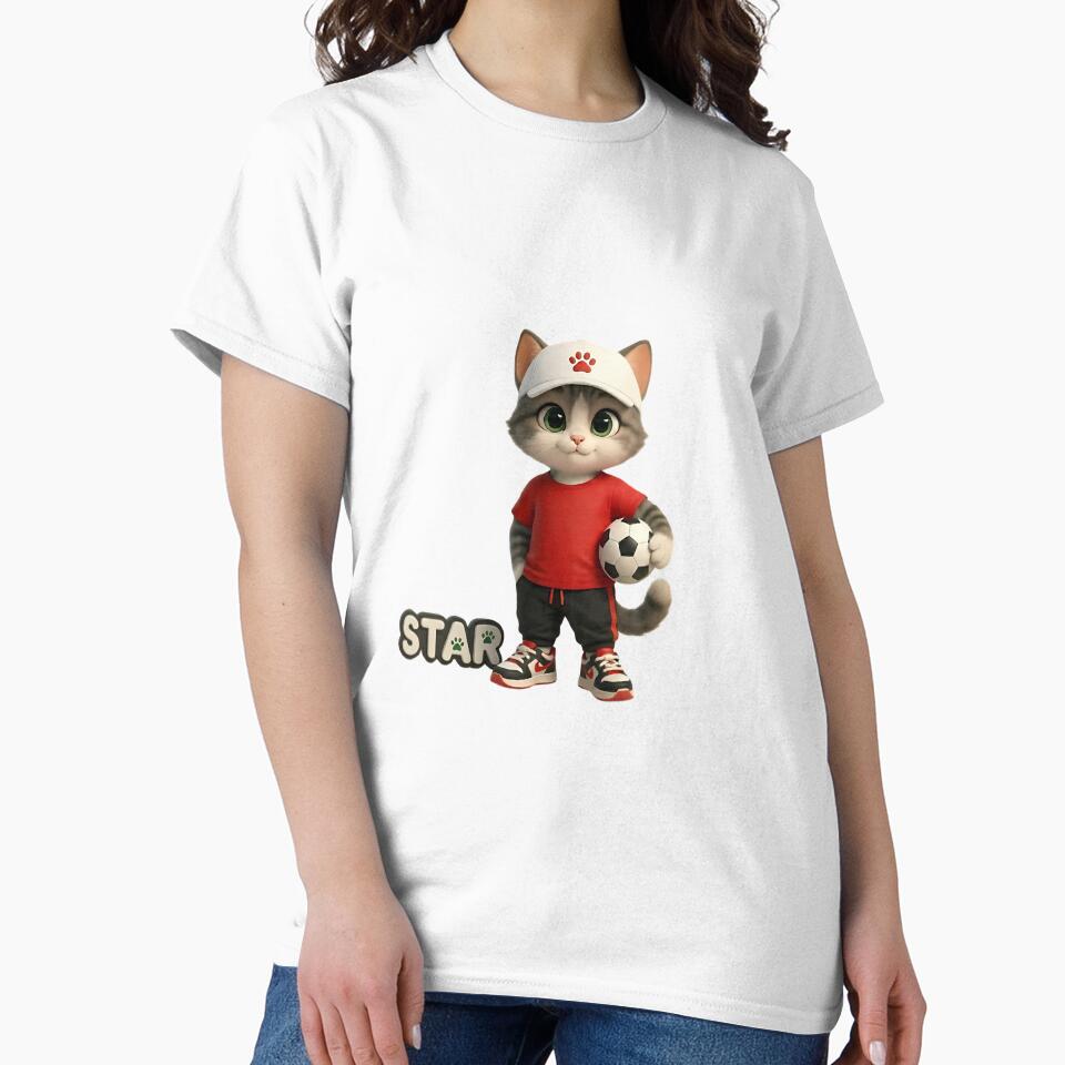 ​Cute Cartoon Soccer Cat Mascot with "STAR" Text by Rasha-flow