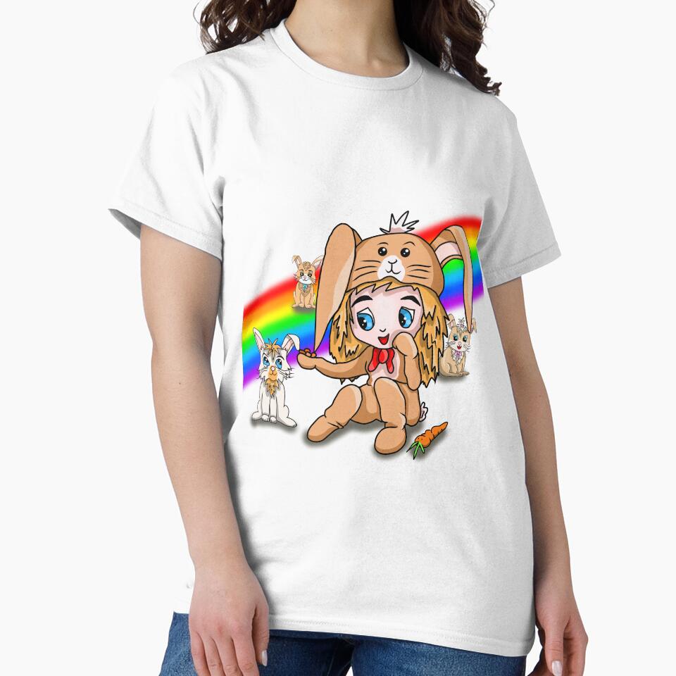 rainbow cartoon rabbit by BeingNow