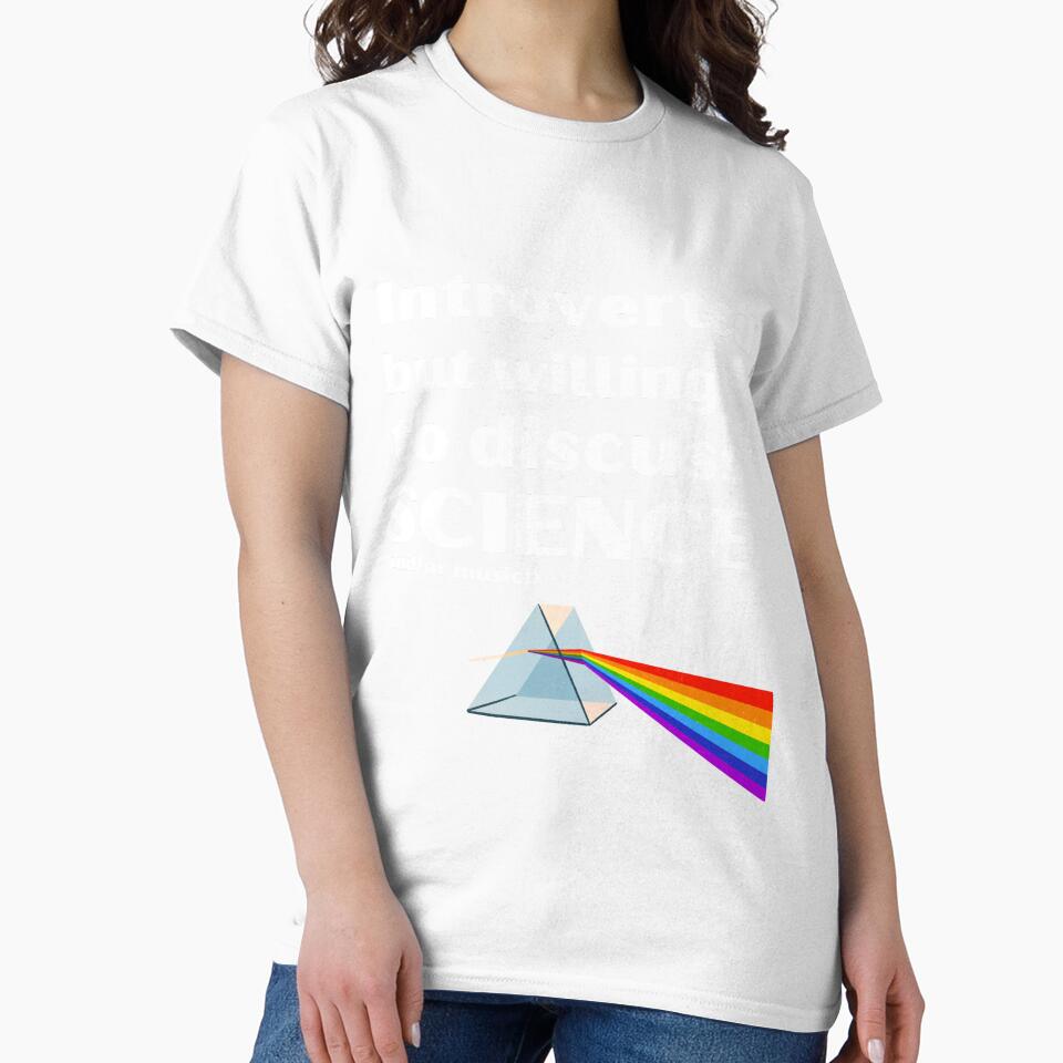 Introverted But Willing To Discuss Science (and/or music!) Funny Introvert Tshirt by OldSkullDesigns