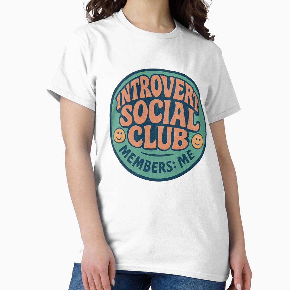 Introvert Social Club Funny Introvert Gift Anti Social Humor Sarcastic Quote Vintage Badge by CreativeVisionsHub