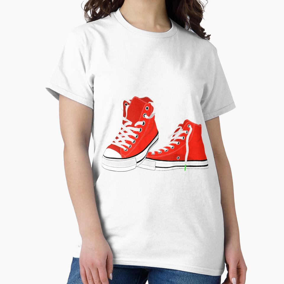 Red High-Top Canvas Sneakers by Sfumata Illustration