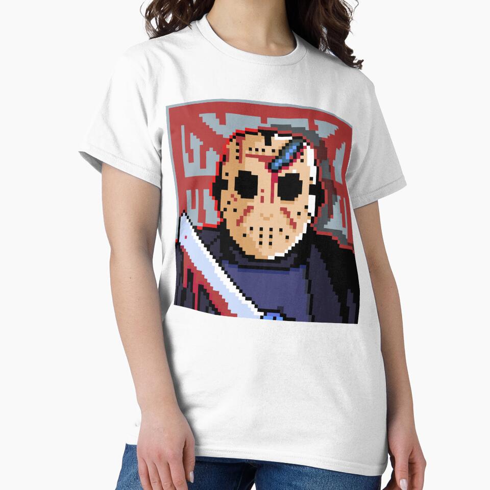 Friday The 13th 'Jason Vorhees' With Blade Pixel Art Portrait by Breadbin Art