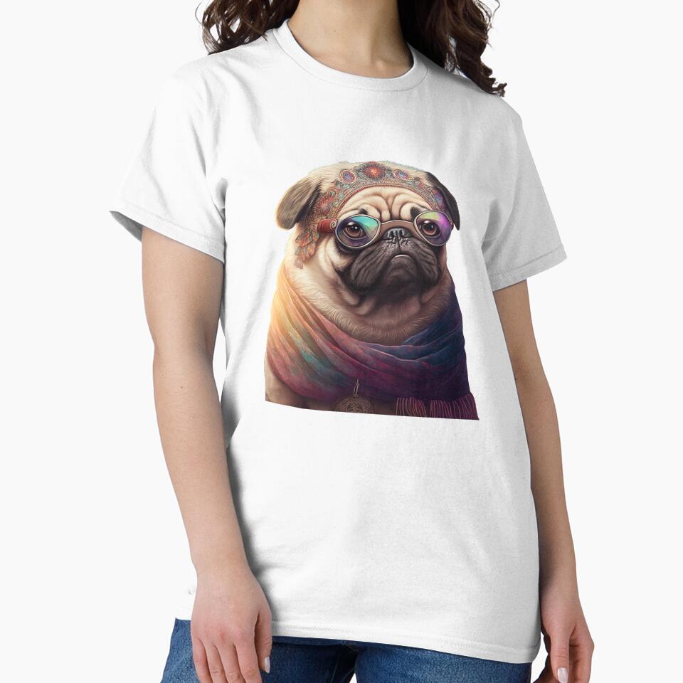 Hippie pug by AnimalArtPhotos