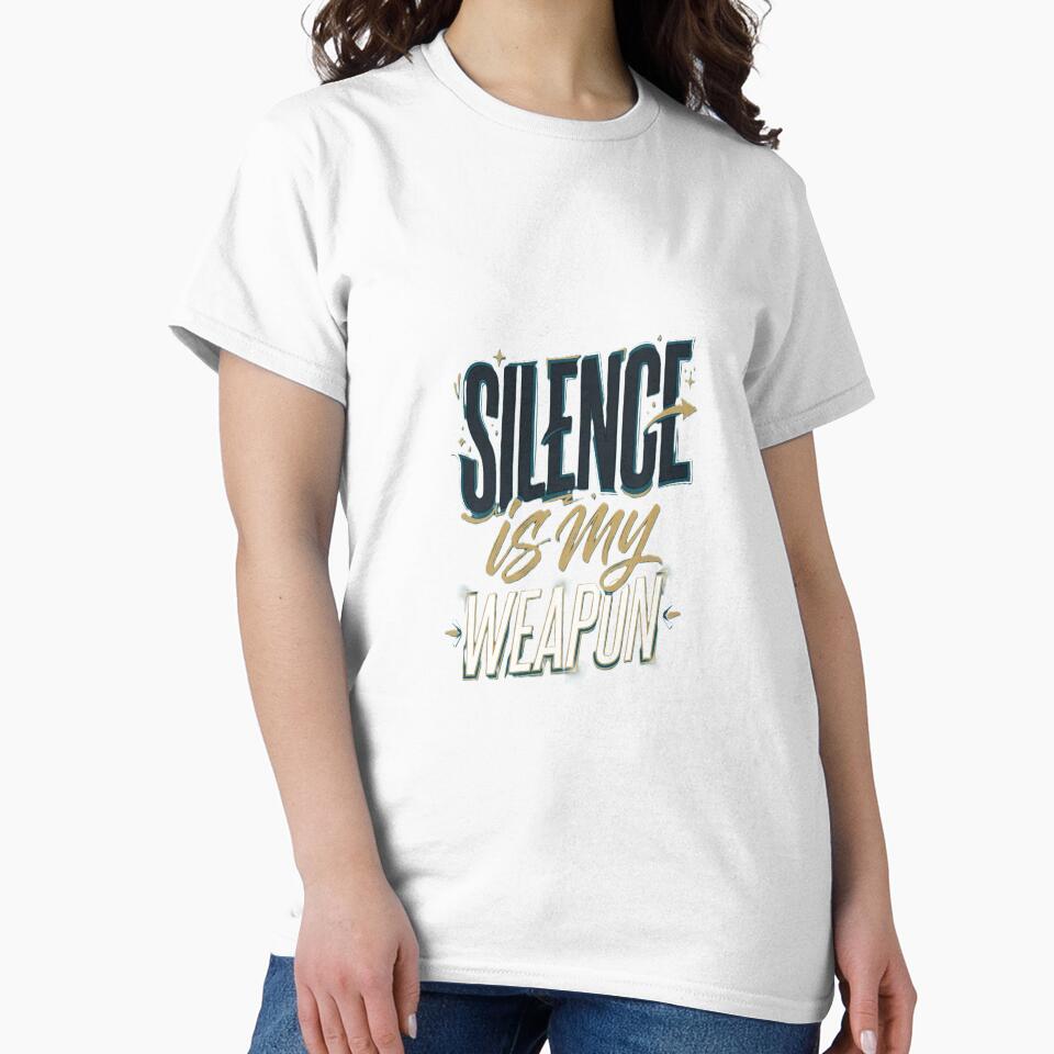 Silence is my weapon Typography Design – Modern Aesthetic Text Art for Stickers, T-Shirts & Posters by Prism-Bubble