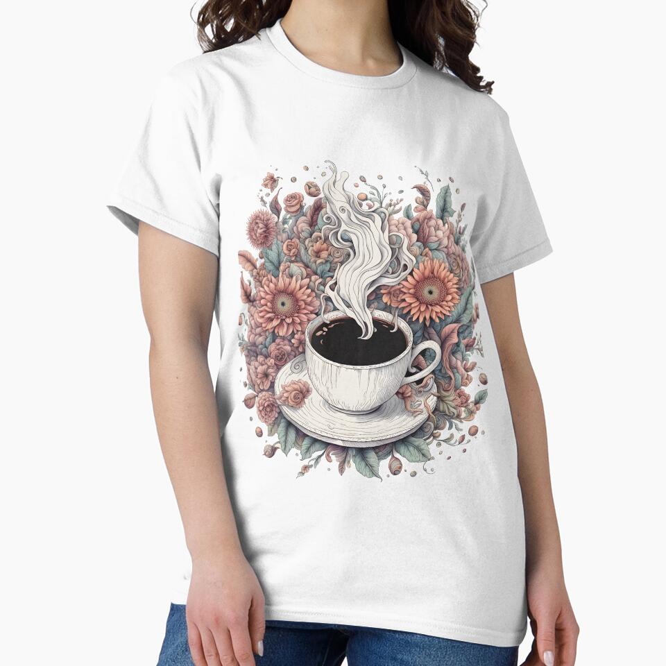 Espresso Coffee Cup and Flowers coffee Lovers by CaffeineDose