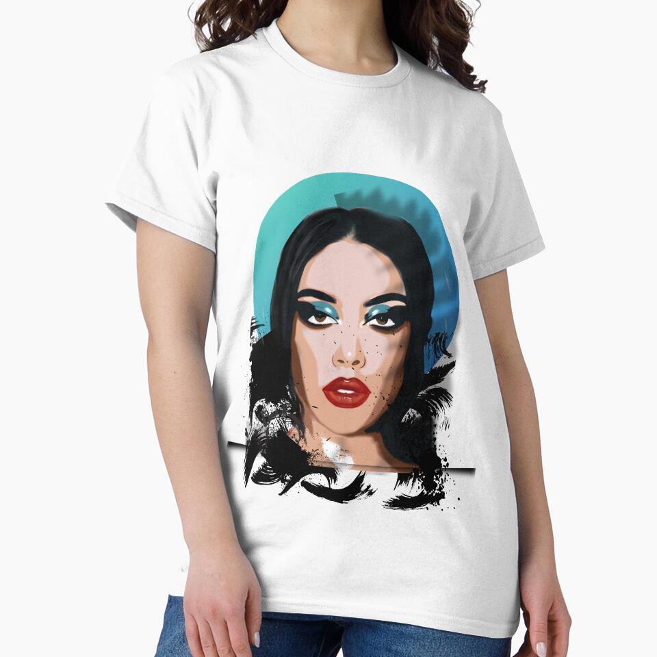 blue and black Original art / Pop Art portrait by Mused by Melancholy