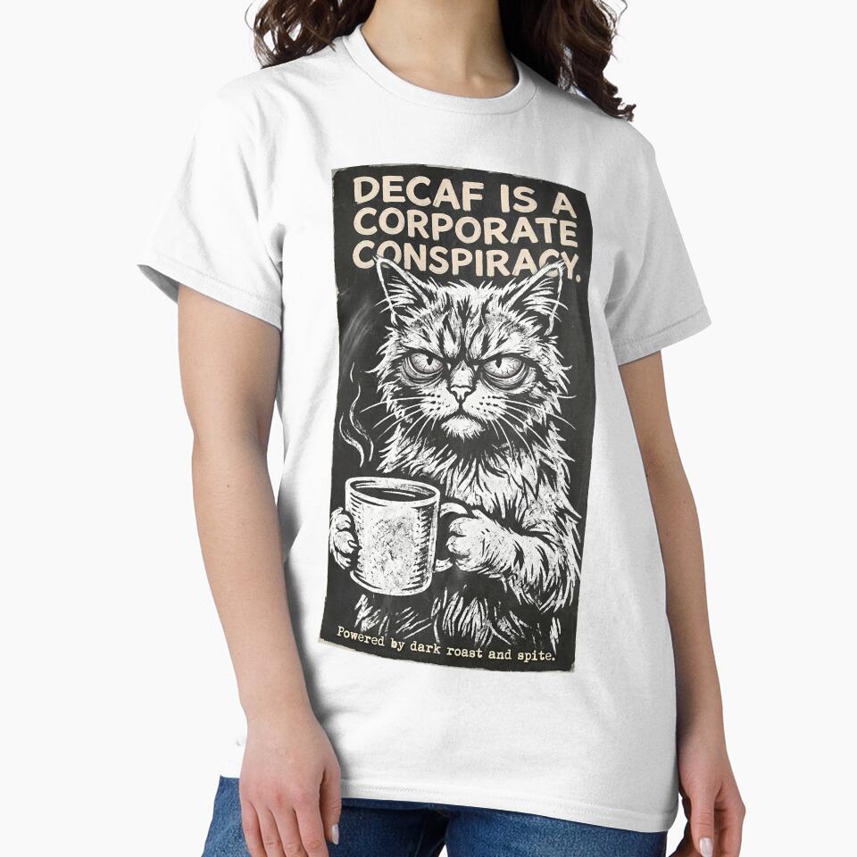 Grumpy Cat Decaf Coffee Humor Illustration by DefiantDust