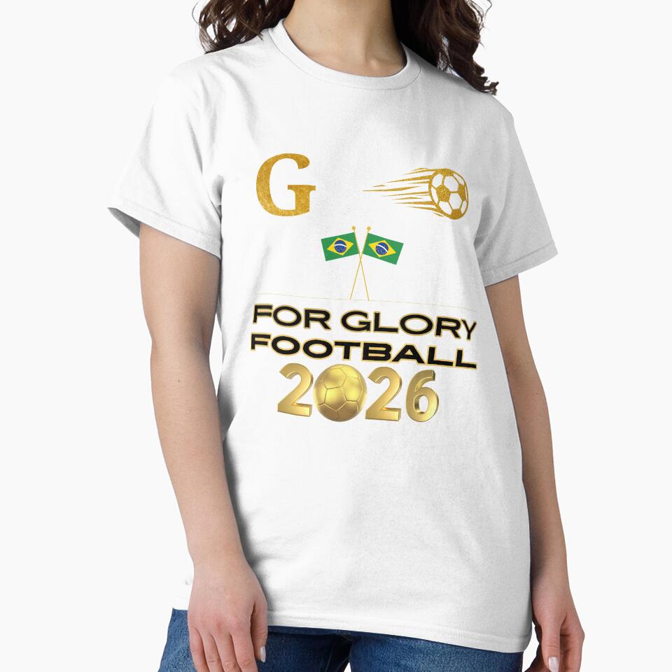Brazil Football 2026 For Glory | Brazilian Soccer Fan Gift | Football Supporter Pride | Gold Sports Design by Art IN Pack