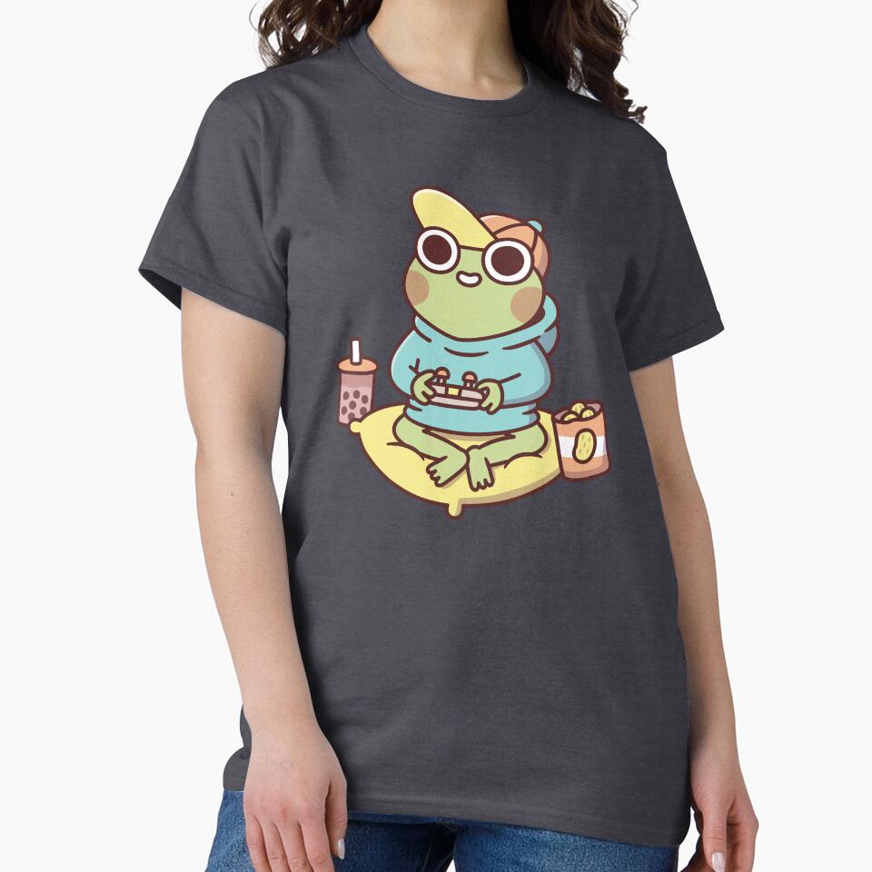 Cute Frog In Hoodie Playing Video Games by rustydoodle
