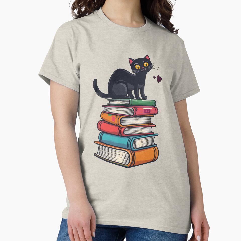 Cat on Colorful Books Stack by aminomen