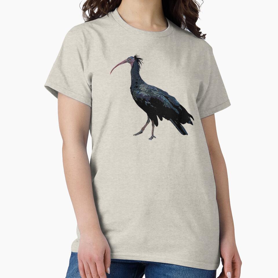 A Northern Bald Ibis Color Design Painting Print by designsasstultd