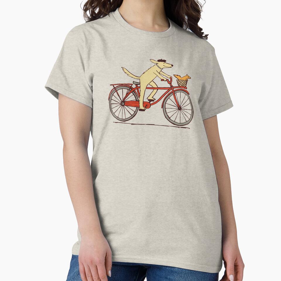 Dog and Squirrel are Friends | Whimsical Animal Art | Dog Riding a Bicycle by Jenn Inashvili