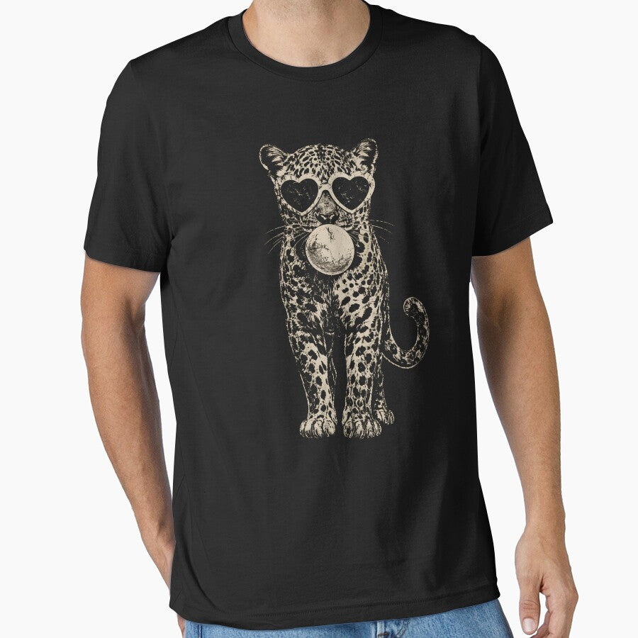 Leopard Shirt Leopard Bubblegum Sunglasses T-Shirt Cute Animal by THREE LITTLE BEANS