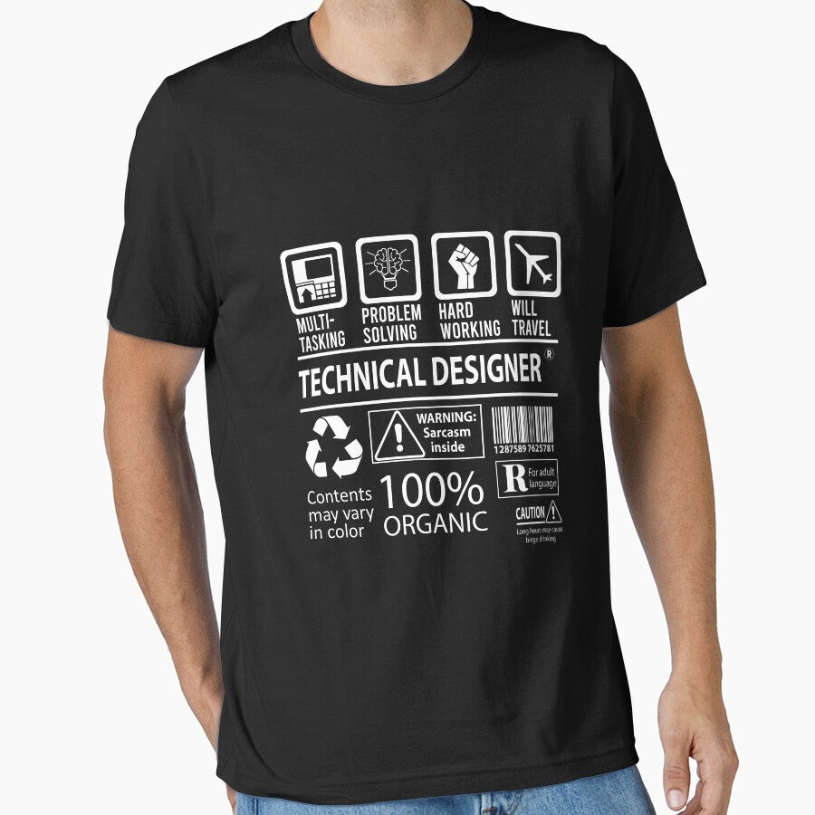 Technical Designer T Shirt - MultiTasking Certified Job Gift Item Tee by oslandefren