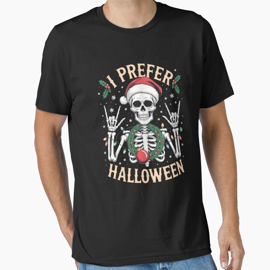 Funny I Prefer Halloween Skeleton Ugly Christmas by blueyeeti
