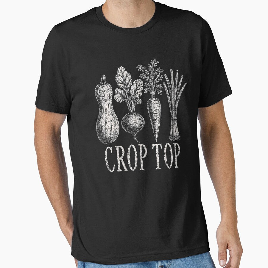 Crop Top Funny Gardening Pun Vegetable Art by Kladhadredo