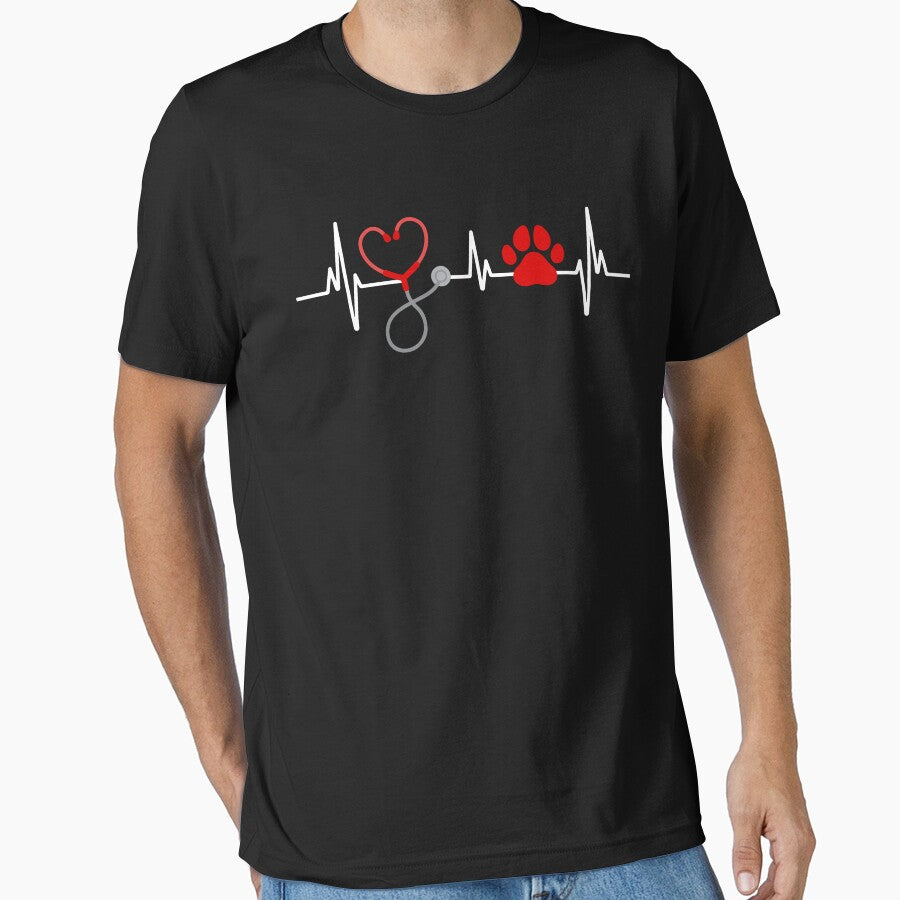 Heartbeat Paw Stethoscope Veterinarian Vet Tech Vet Nurse by Studio624