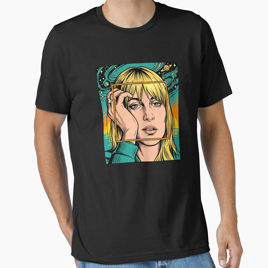 Ego Death Cosmic Surreal Retro Comic Girl Portrait by Brilleking