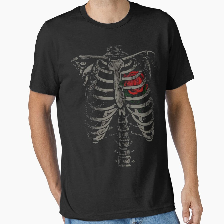 Rib cage with Rose, T-shirt by SLV7R