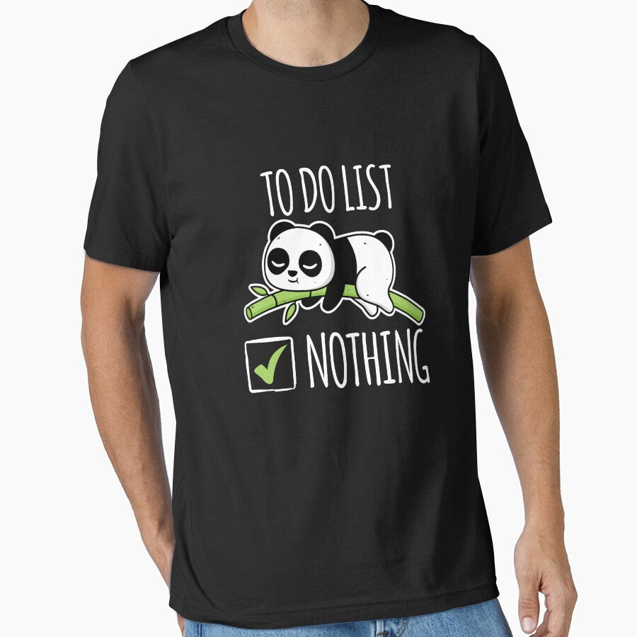 Funny To Do List Nothing Lazy People Cute Panda Energy Saving Shirt by Skynix
