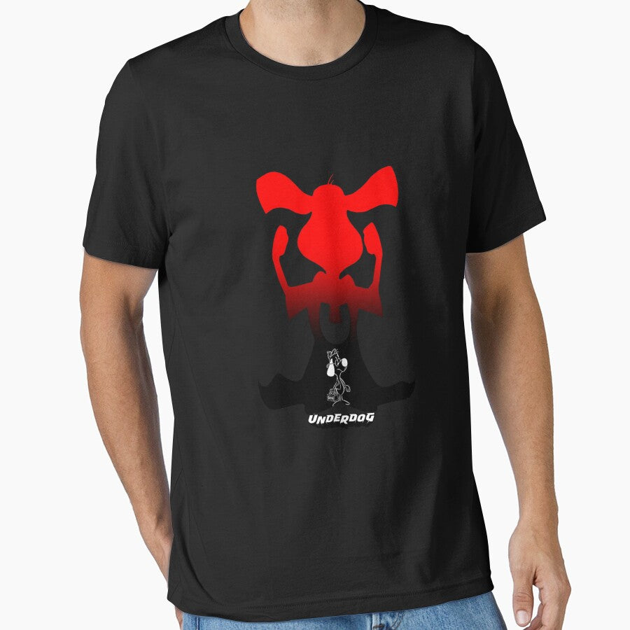 Underdog Cartoon Superhero Red Silhouette Minimalist by Moonpaw-Whimsy