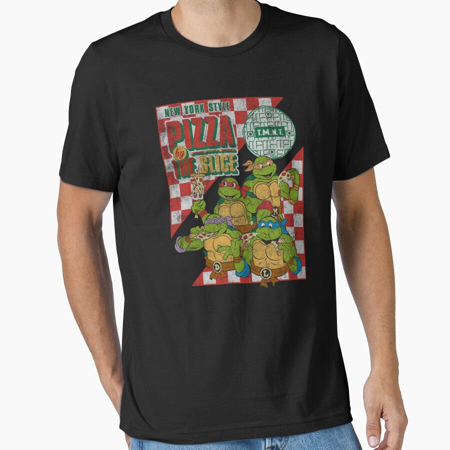 Teenage Mutant Ninja Turtles Pizza By The Slice Vintage Logo by FifthSun