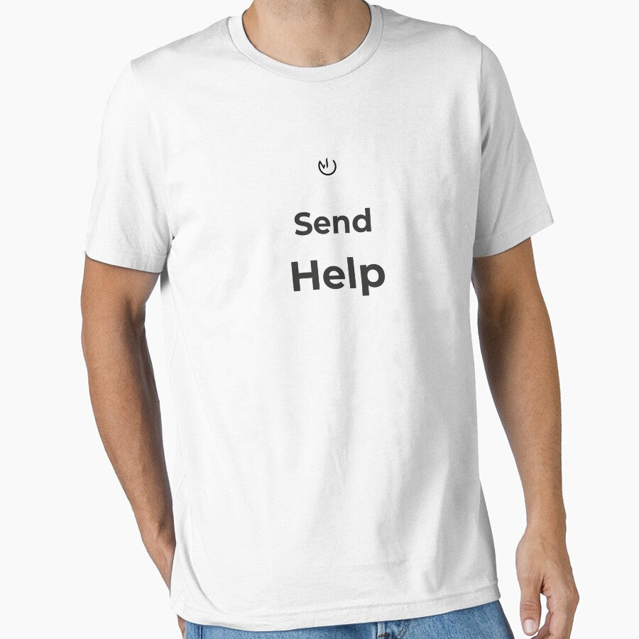 Send Help – Funny Minimalist Office Humor Design by mostly_offline