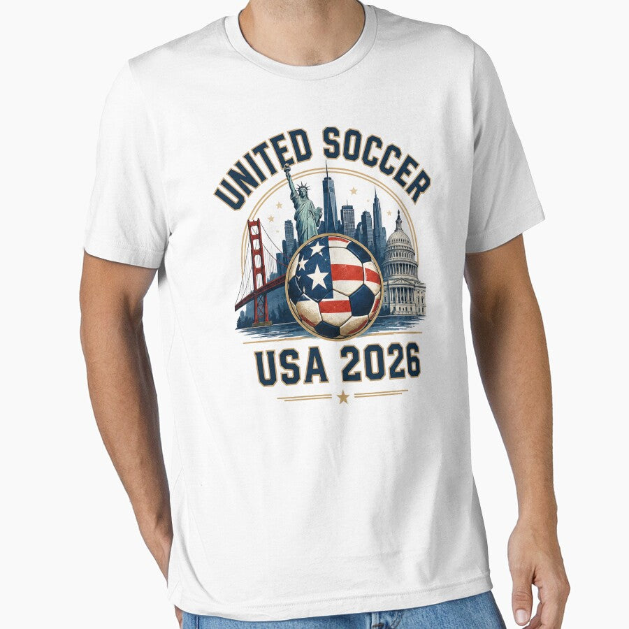 United States Soccer Fan 2026 City Skyline by YIDOX