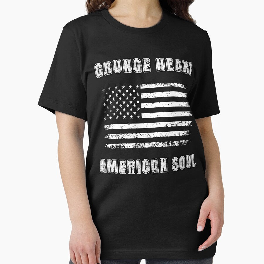 Grunge Heart American Soul Patriotic Style by SunnyFunnyArt