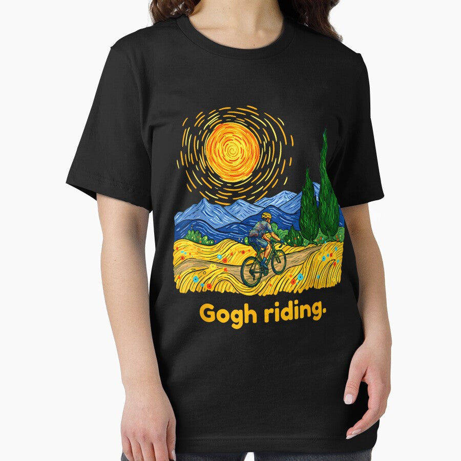 Gogh Riding Funny Cycling Van Gogh Art Bike by MatherFisher