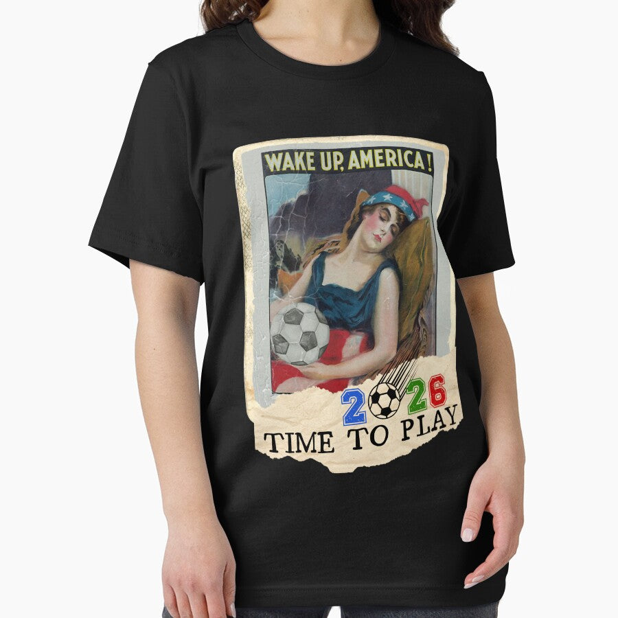 Wake Up America Soccer Vintage Propaganda Art 2026 by area248