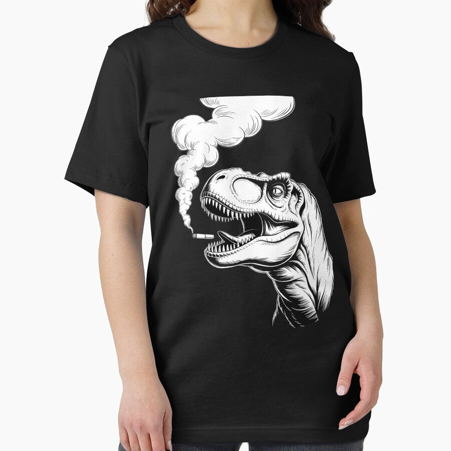 Dinosaur Smoking Cigar Cigarette, Funny Smoker Black by MAKOPOKOShop